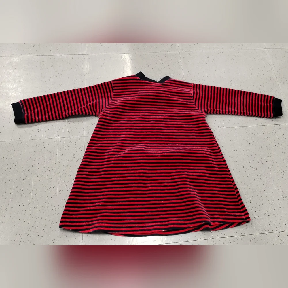 Baby B'Gosh Black and Red Stripe Petit Playschool  apple milk Book dress Toddler
